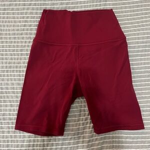 Athleta biker shorts, maroon.